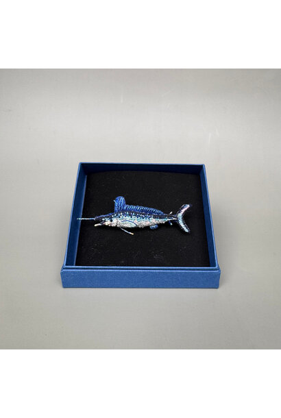 Trovelore - White Marlin Embellished Brooch - Handmade in India in Small Batches by Artisan