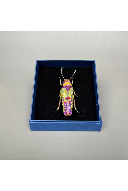Trovelore - Sharpshooter Beetle Embellished Brooch - Handmade in India in Small Batches by Artisan