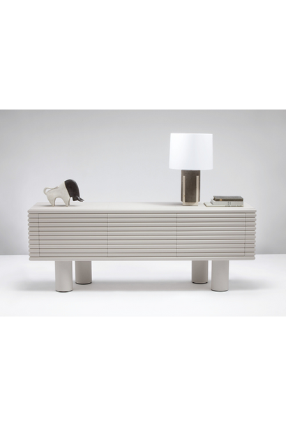Stephane Parmentier x Giobagnara - Scala Three Doors Sideboard - Nappa Leather with Lacquard Wood - Italy