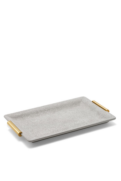 AERIN - Embossed Shagreen Small Vanity Tray - Dove