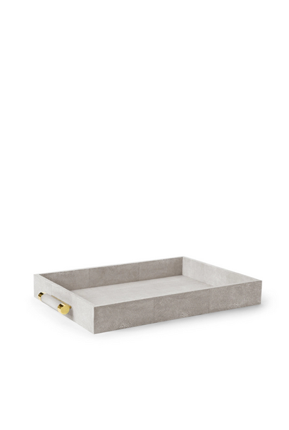 AERIN - Classic Embossed Shagreen Serving Tray - Dove