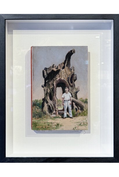 James King - Men die, 2026 - Oil on hardcover book - 19x13cm