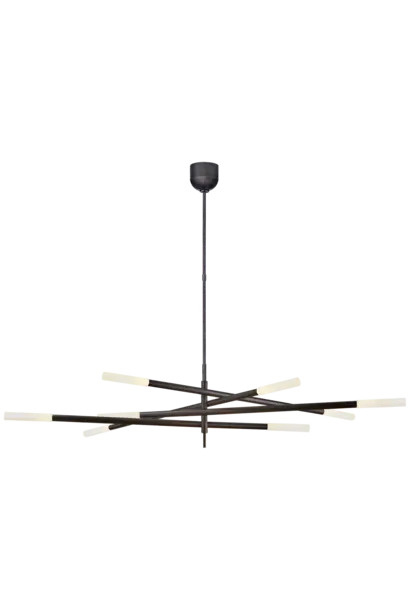 Kelly Wearstler - Rousseau Grande Eight Light Articulating Chandelier in Bronze with Etched Crystal