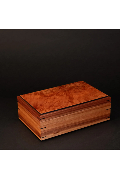 Anton Gerner - Step Lid Box with Tray - Blackwood and Burl Myrtle - Handmade in Melbourne with Tasmanian Timber