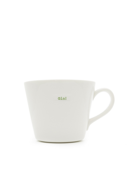 Gin! White Ceramic Mug 350ml by Keith Brymer Jones