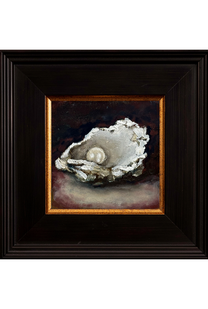 Garth Nichol - White Pearl (On Midnight), 2026 - Oil on dibond - 18x18cm framed