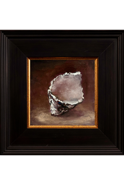 Garth Nichol - Shell (On Burgundy), 2026 - Oil on dibond - 18x18cm framed