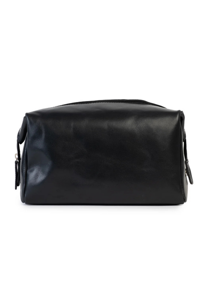 Henk Berg Dopp Bag – Black Vegetable-Tanned Leather Toiletry Bag