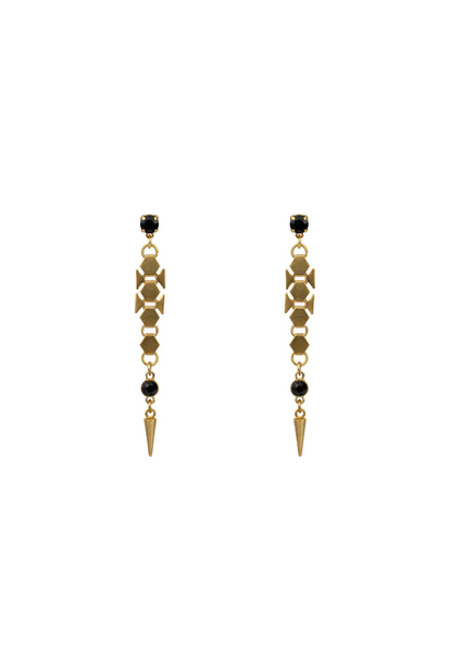 Elphin Lane - Dylan Spike Earrings - Jet Matt Bronze