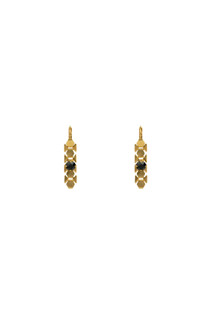 Elphin Lane - Dylan  Earrings - Jet Matt Bronze