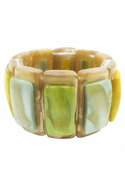 Dominique Denaive - Laika Square Bracelet Multi Grass - Paris