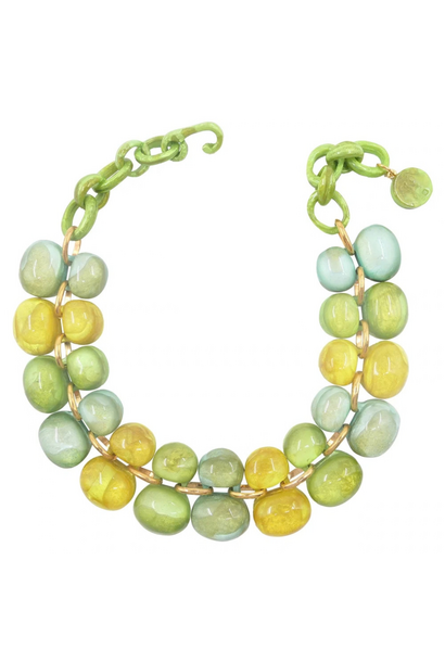 Dominique Denaive - Andrea Bubble Necklace Multi Grass - Paris