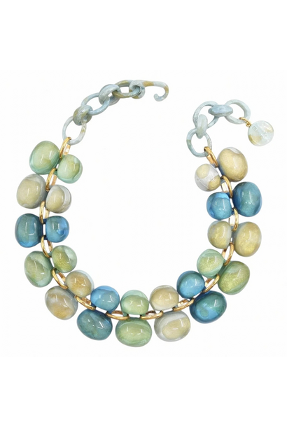 Dominique Denaive - Andrea Bubble Necklace Multi Sky - Paris