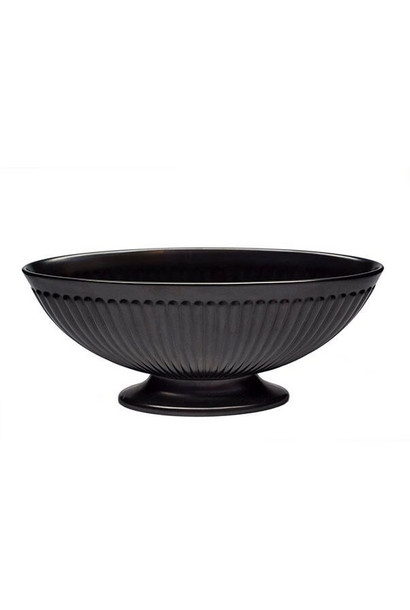 Vintage Wedgwood - Ravenstone Bateau Vase without Handles - Black -  H10.5 x W26cm UK