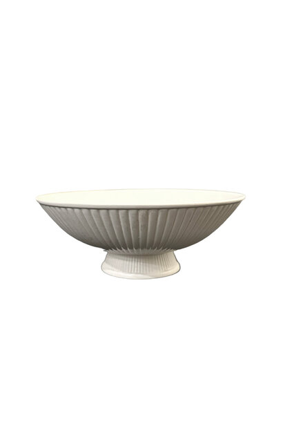 Vintage Wedgwood - Moonstone Low Footed Round Bowl - Cream - H7 x D18.5cm UK