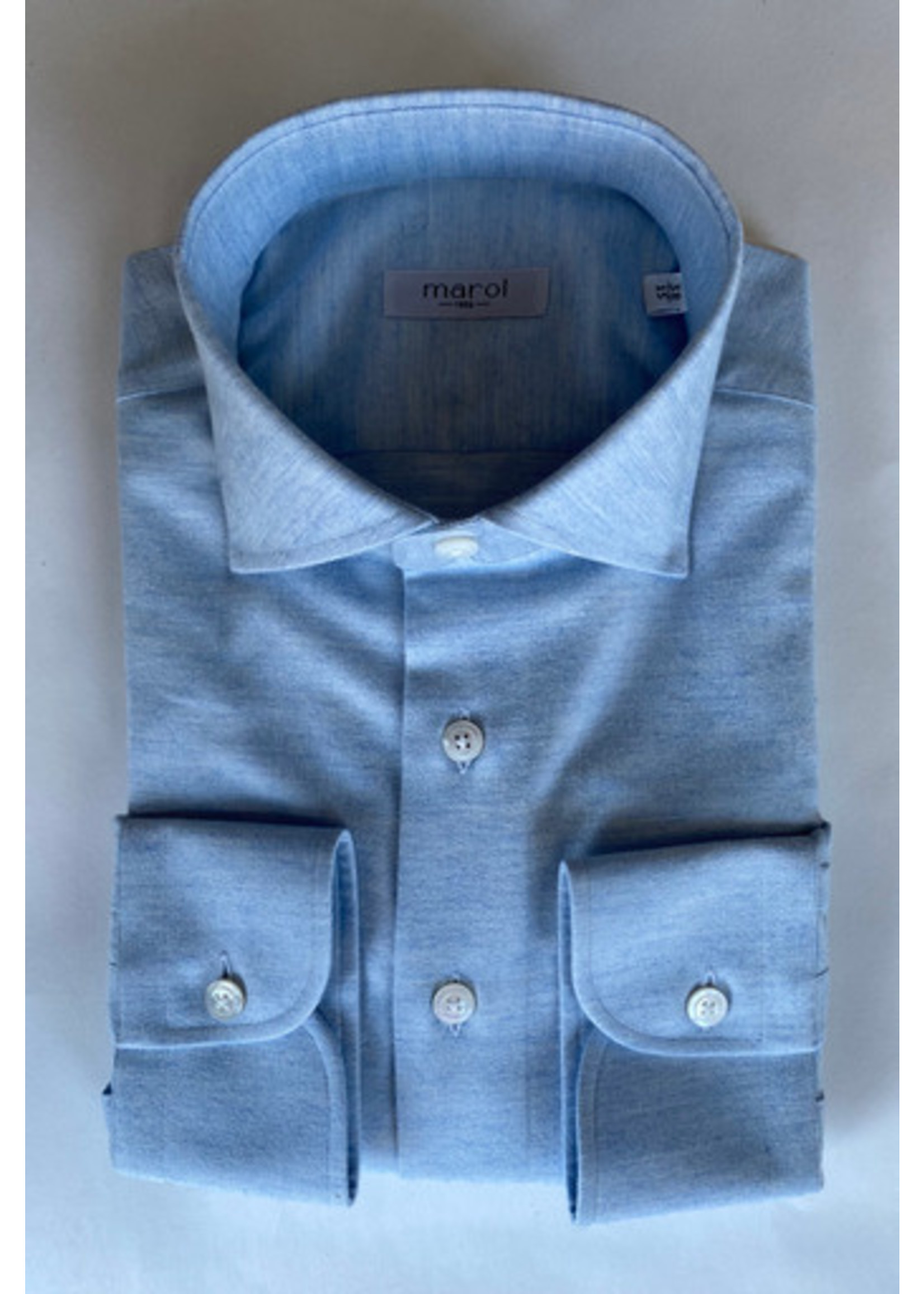 Marol Chemise Marol en flanelle de coton bleue