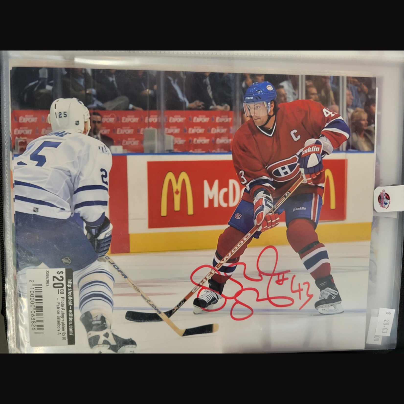 Photo Autographiée 8x10 - Patrice Brisebois A