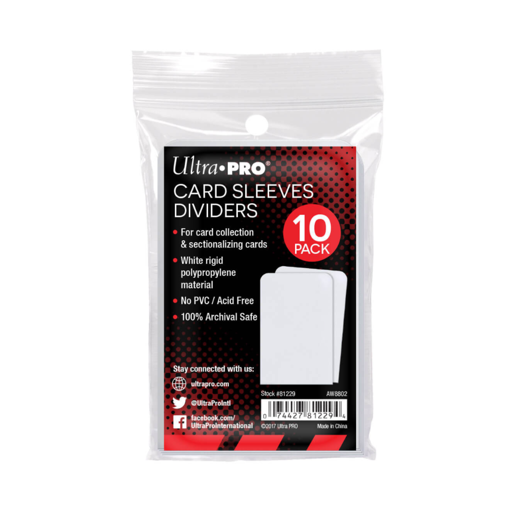 Accessoires Card Sleeves Dividers - White (10)