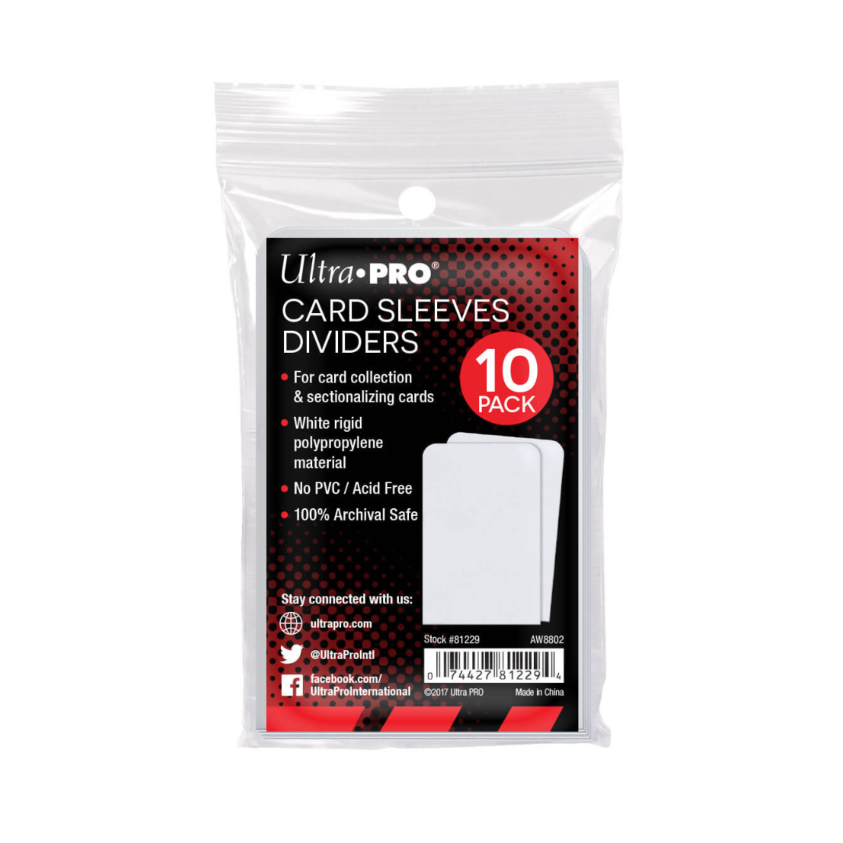 Ultra Pro Card Sleeves Dividers - White (10)