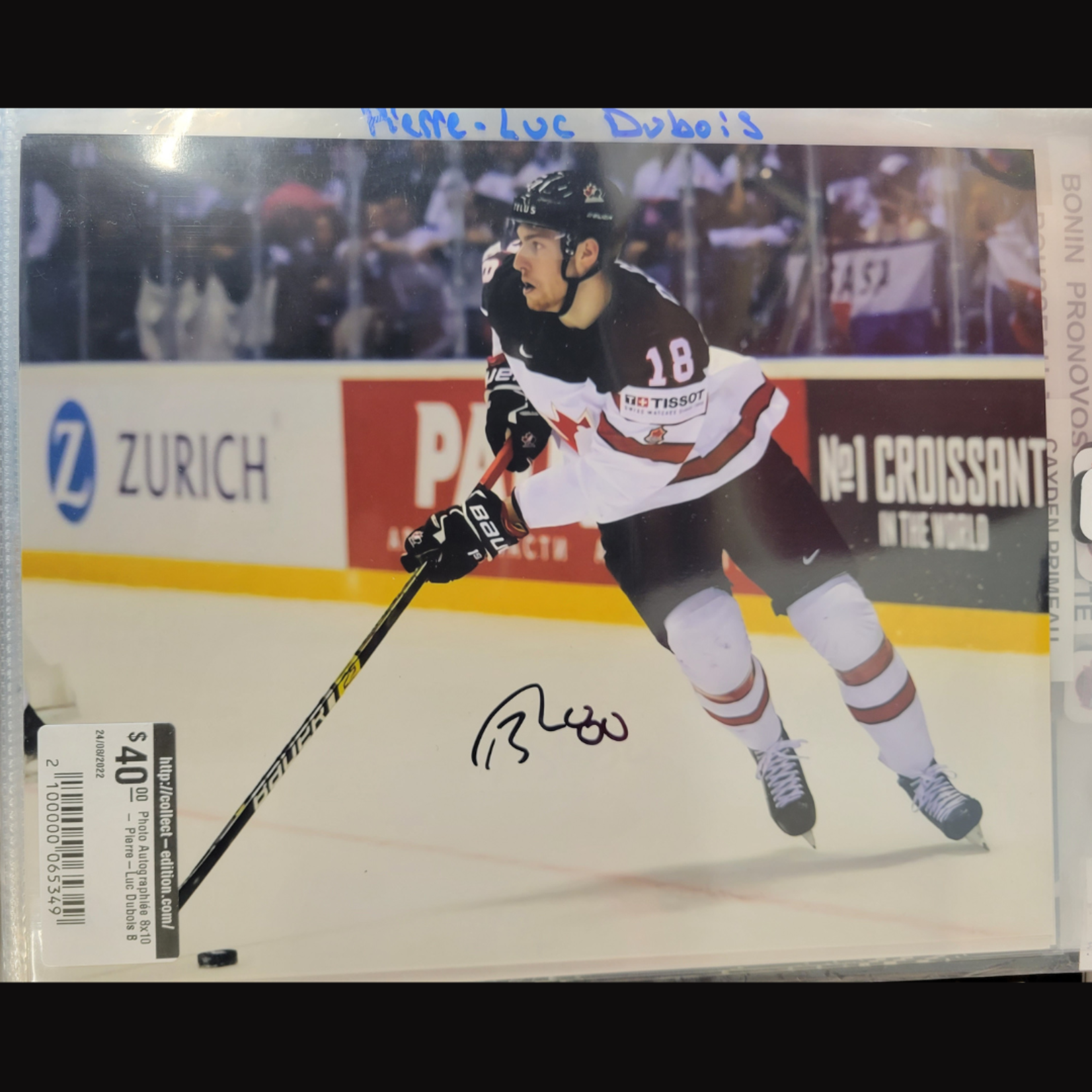 Photo Autographiée 8x10 - Pierre-Luc Dubois B