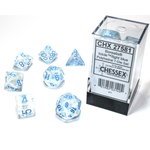 Accessoires Kit de Dés Chessex Borealis Icicle/Light Blue 27581 7-Die