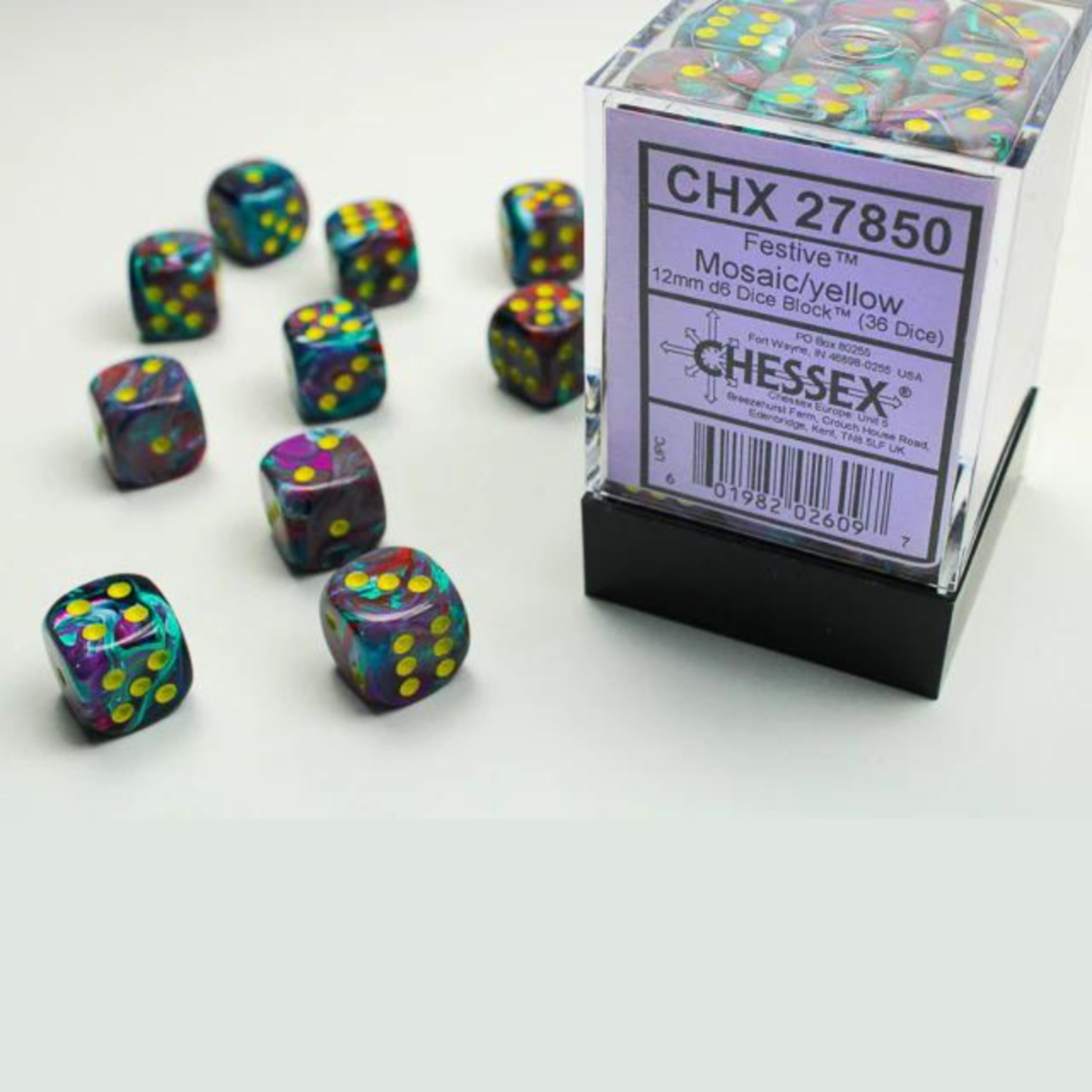 Accessoires Kit de Dés Chessex Festive Mosaic/Yellow 36d6