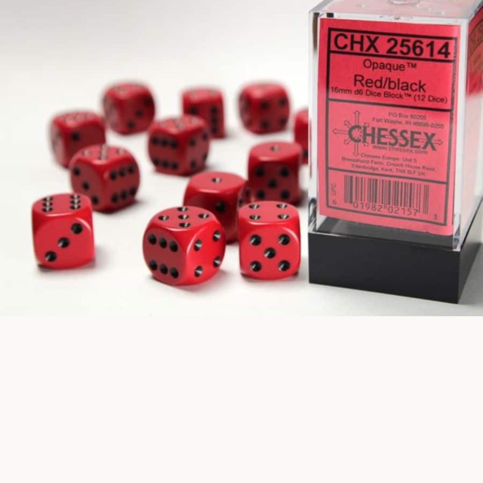 Chessex Kit de Dés Chessex Opaque Red/Black 12d6