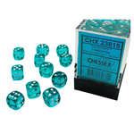 Chessex Kit de Dés Chessex Translucent Teal/White 36d6