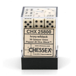 Accessoires Kit de Dés Chessex Opaque Ivory/Black 36d6