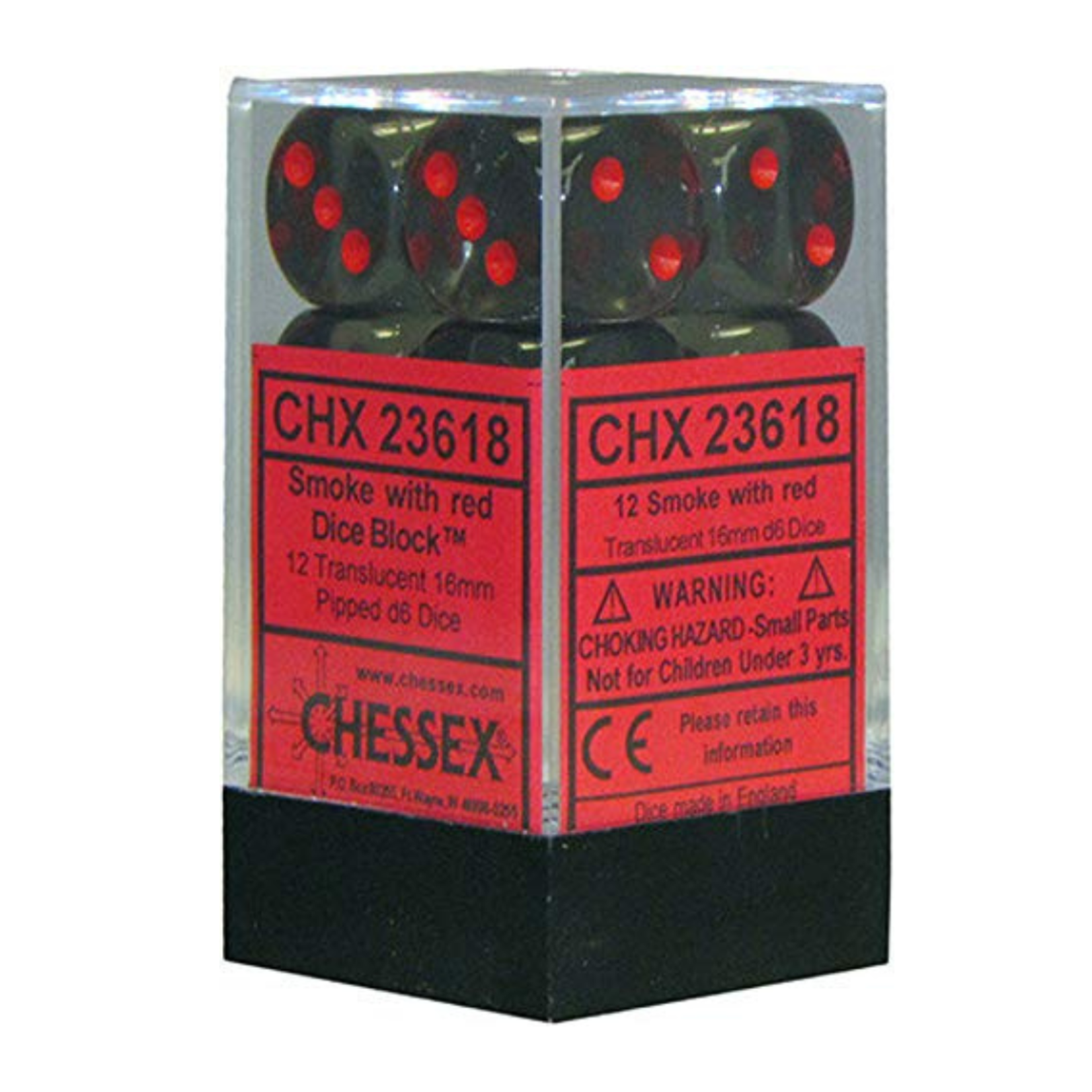 Accessoires Kit de Dés Chessex Translucent Smoke/Red 12d6