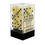 Chessex Kit de Dés Chessex Opaque Ivory/Black 12d6