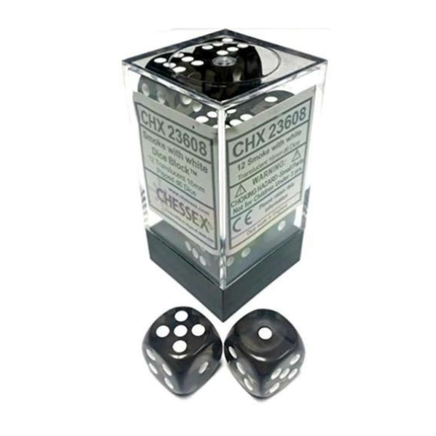 Chessex Kit de Dés Chessex Translucent Smoke/White 12d6