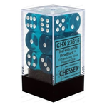 Accessoires Kit de Dés Chessex Translucent Teal/White 12d6