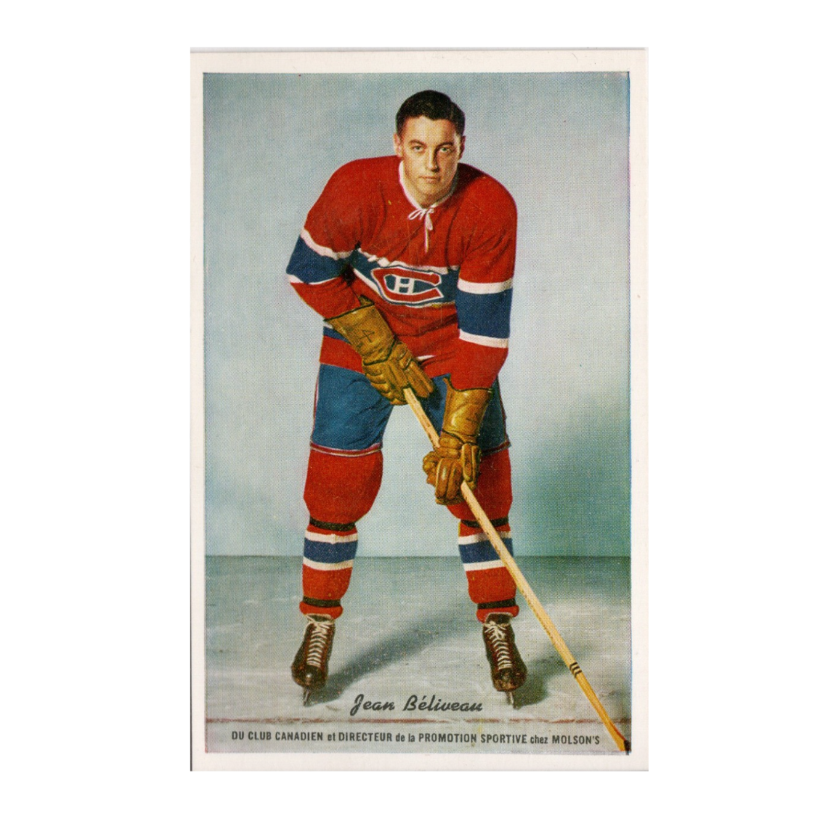 Photo Vintage Promotion Sportive Molson's 3.5x5.5 - Jean Beliveau