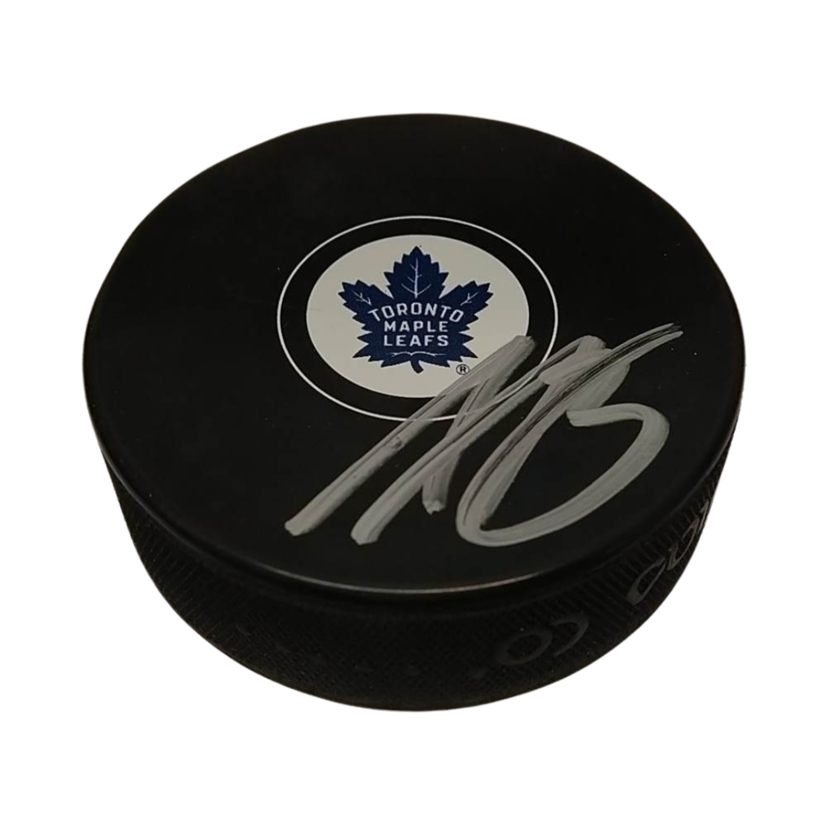 Rondelle Autographiée - Antoine Bibeau - Maple Leafs (Silver)