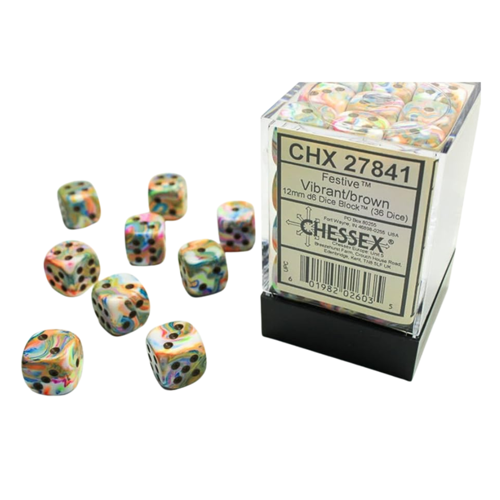 Chessex Kit de Dés Chessex Festive Vibrant/Brown 36d6