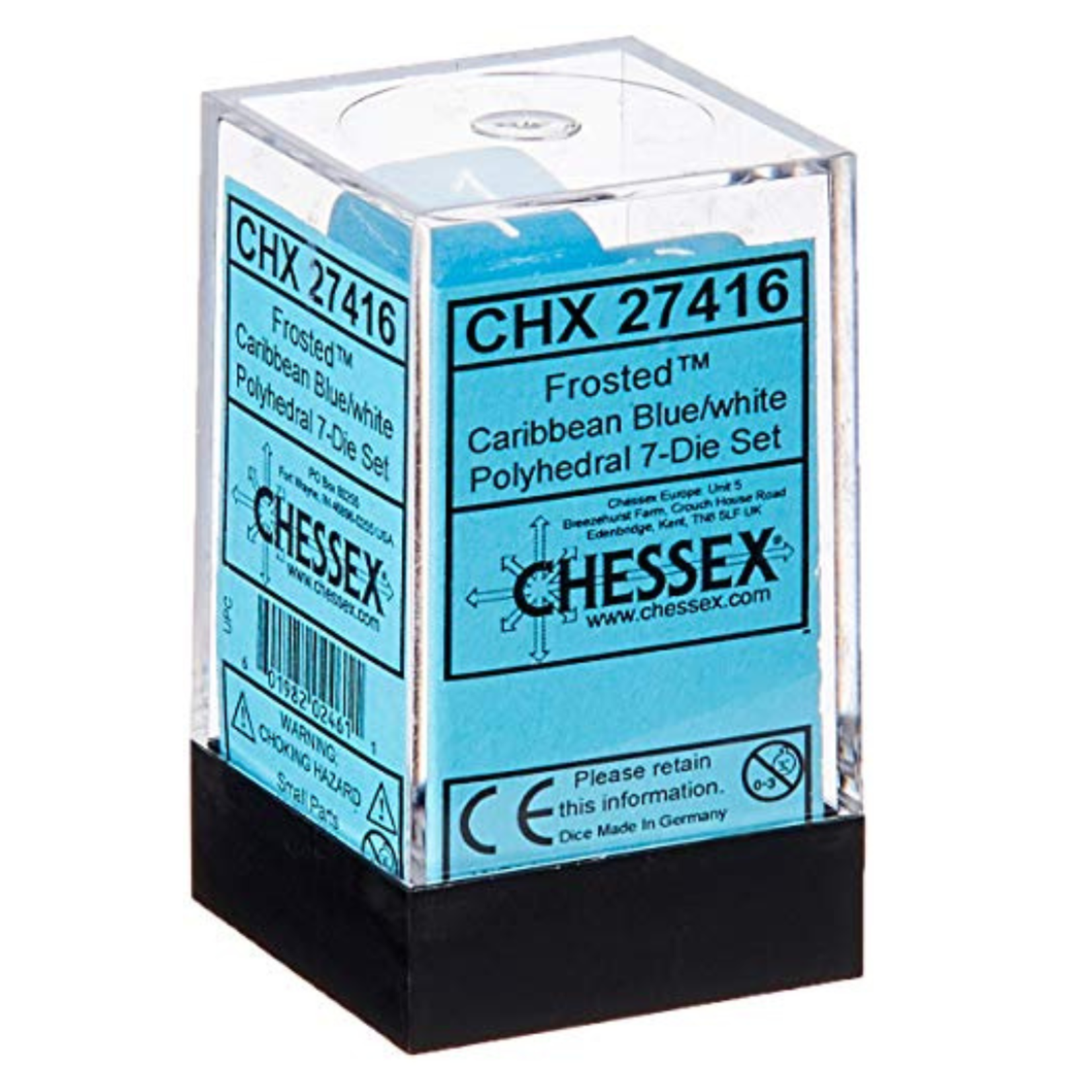 Chessex Kit de Dés Chessex Frosted Caribbean Blue/White 7-Die