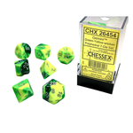 Chessex Kit de Dés Chessex Gemini Green-Yellow/Silver 7-Die