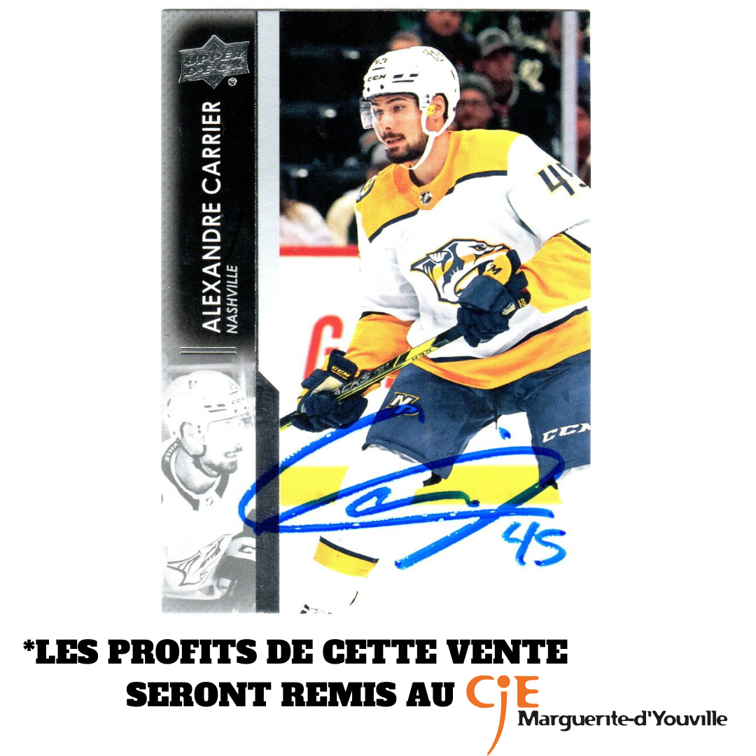 Carte Upper Deck Autographiée - Alexandre Carrier (CJE)