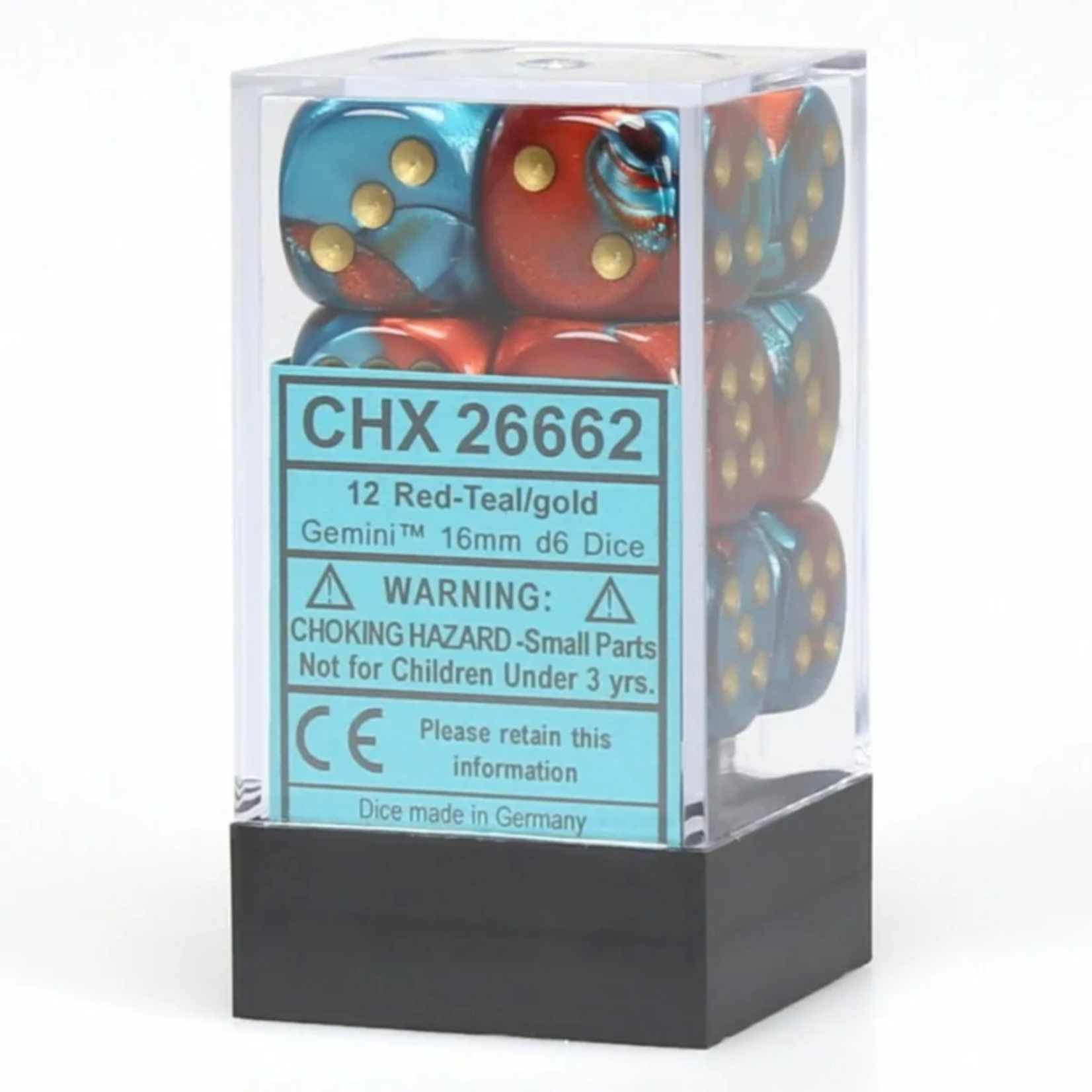 Chessex Kit de Dés Chessex Gemini Red-Teal/Gold 12D6