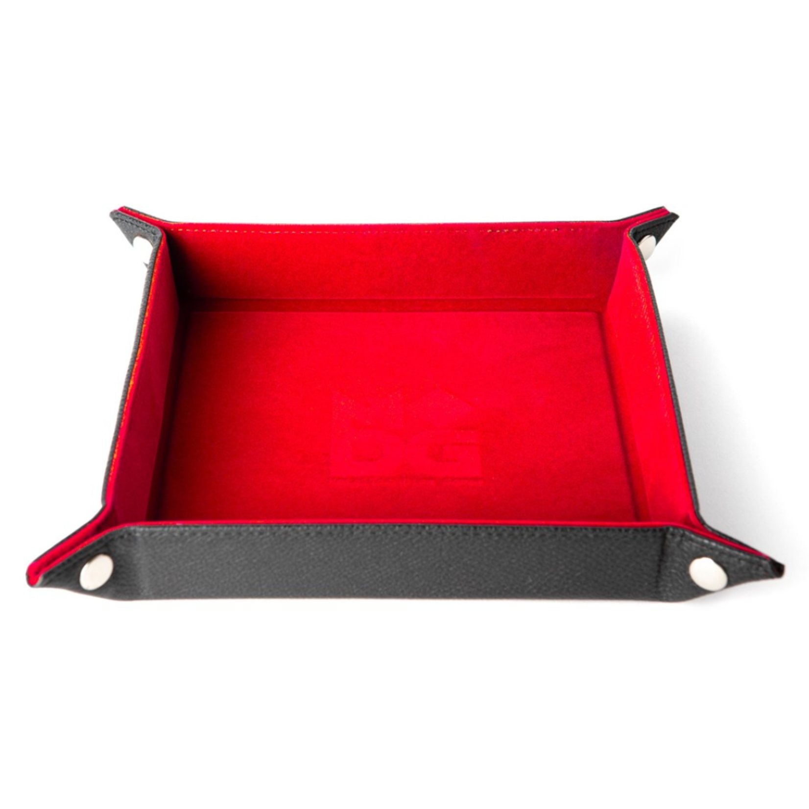 Dice Tray - Fold Up - Leather Red