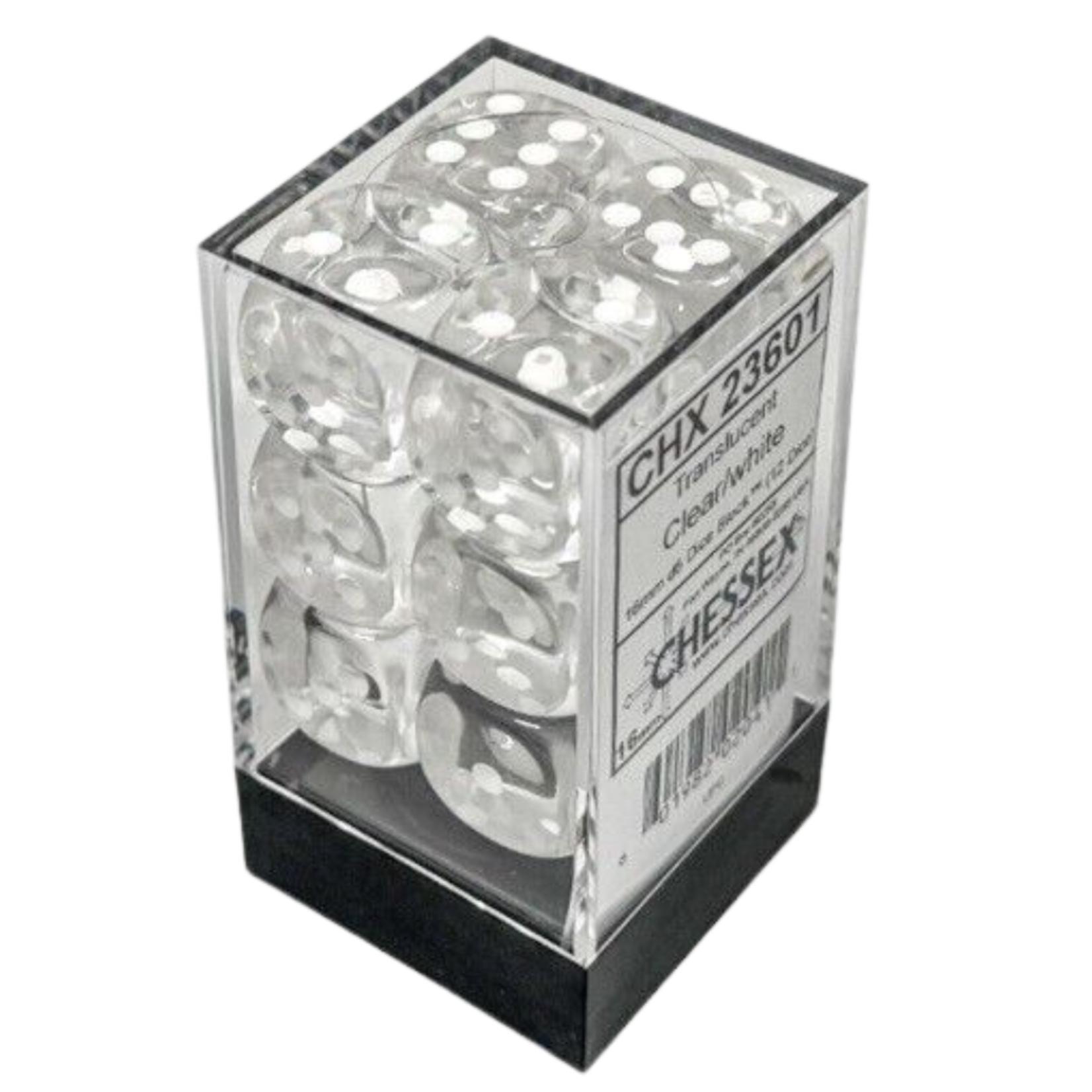 Accessoires Kit de Dés Chessex Translucent Clear/White 12d6
