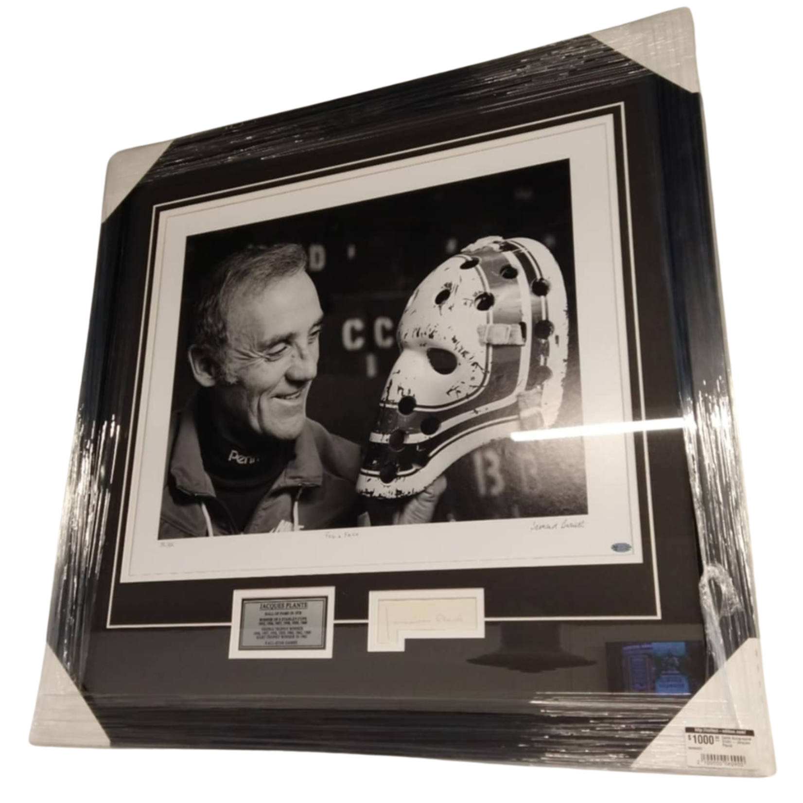 Hockey Cadre Autographié 31x31 - Jacques Plante