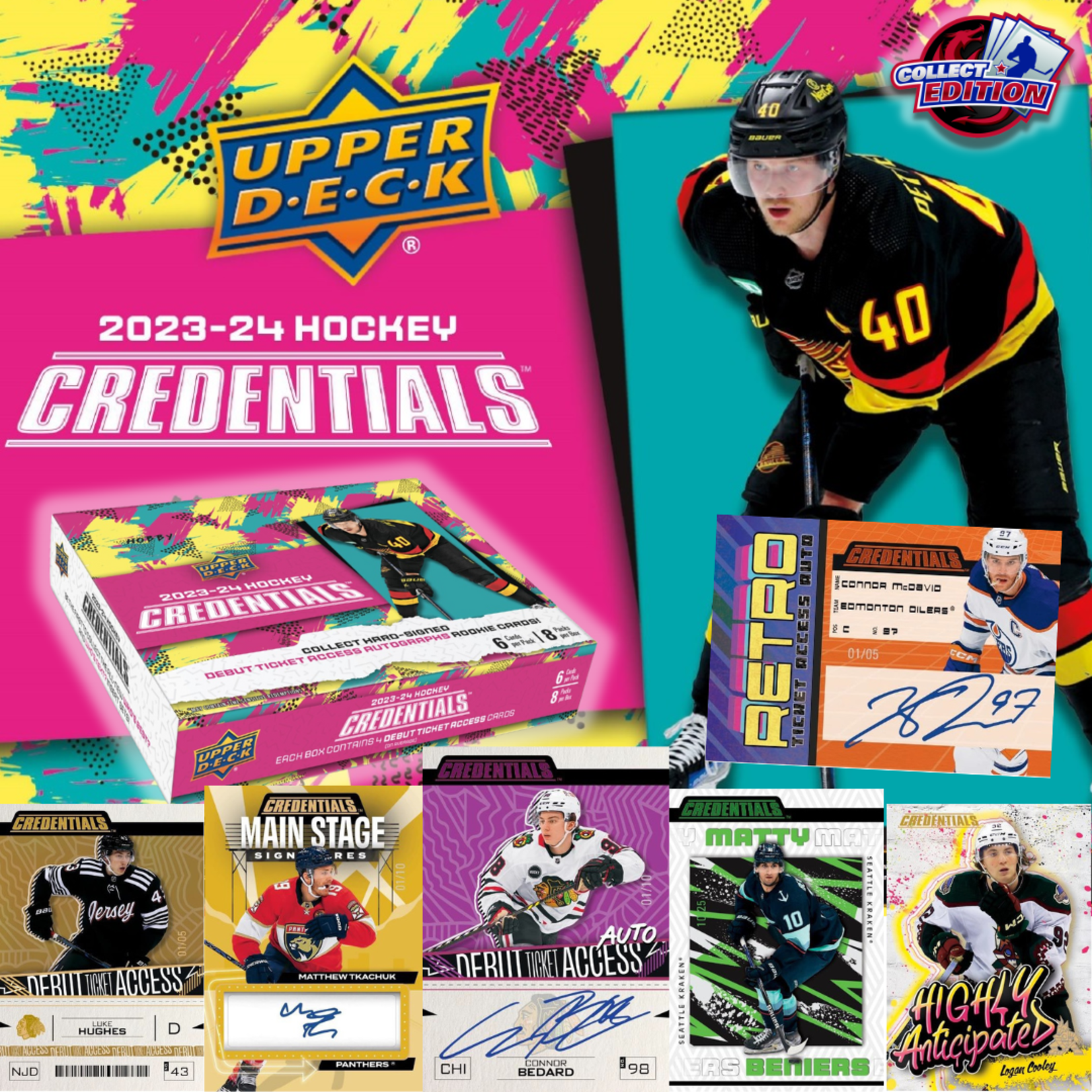 Upper Deck Demandez un Prix - Hockey 2023-24 UD Credentials - Hobby Box