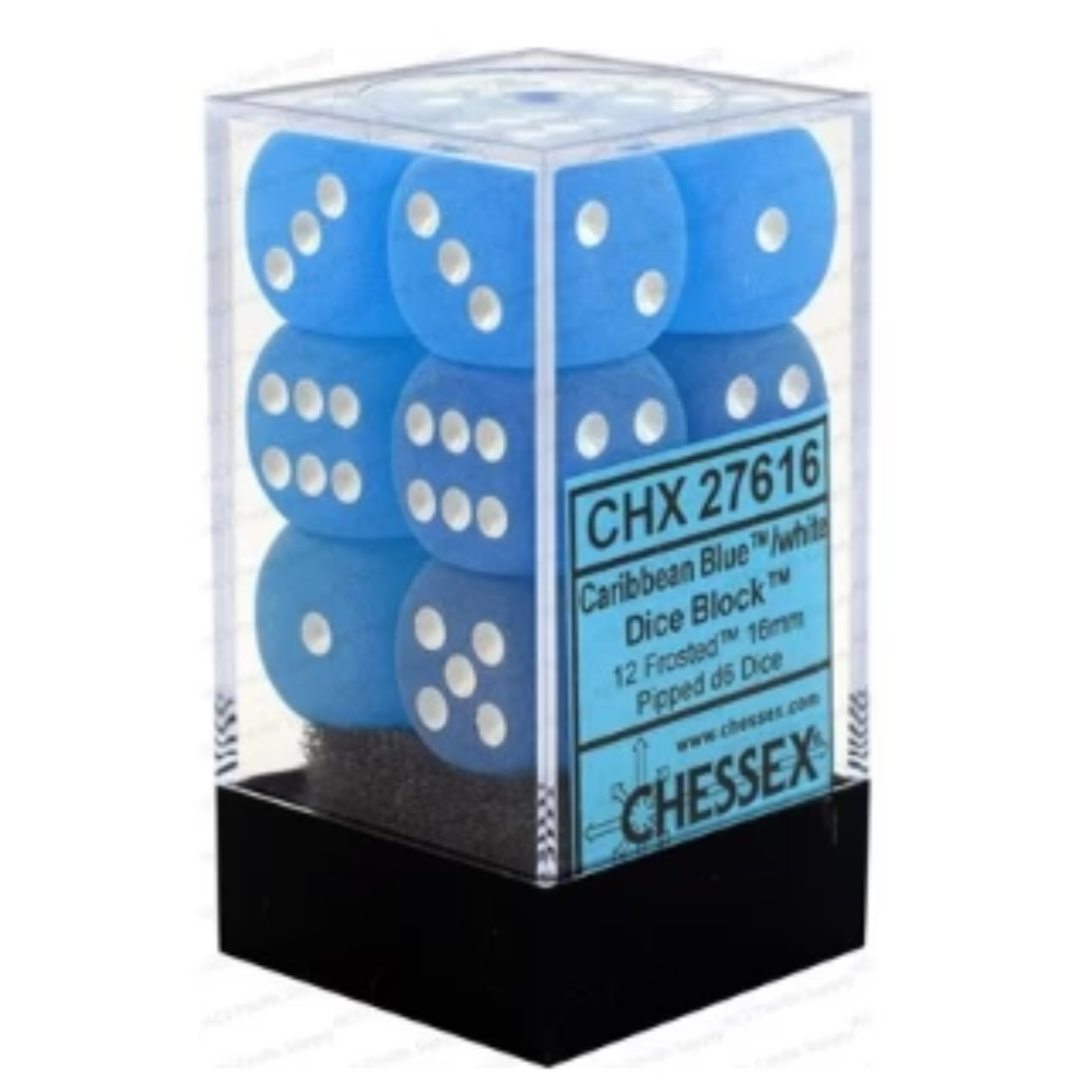 Accessoires Kit de Dés Chessex Caribbean Blue/White 12d6