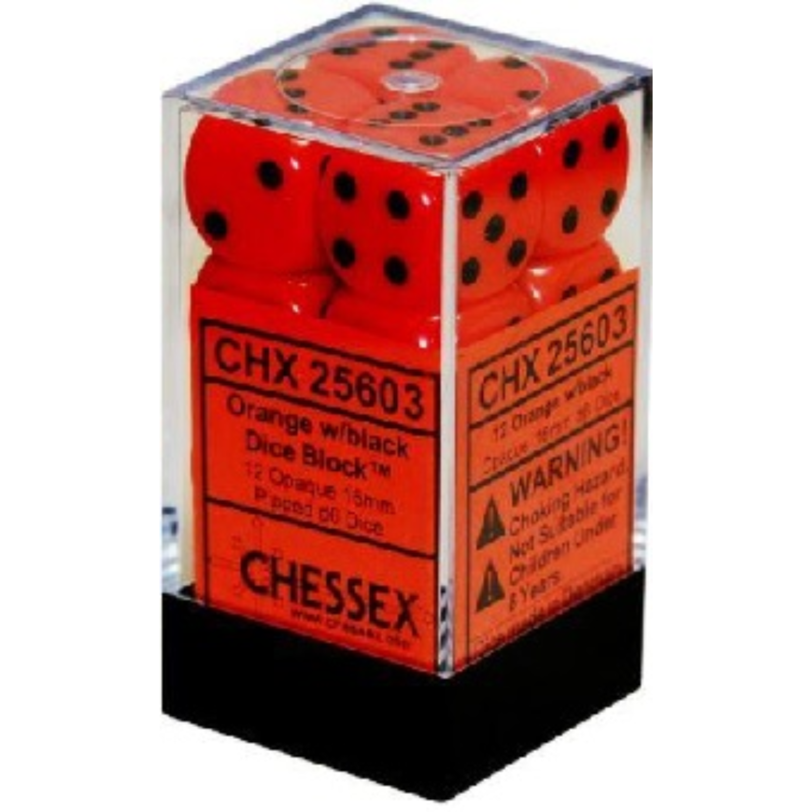 Chessex Kit de Dés Chessex Opaque Orange/Black 12d6