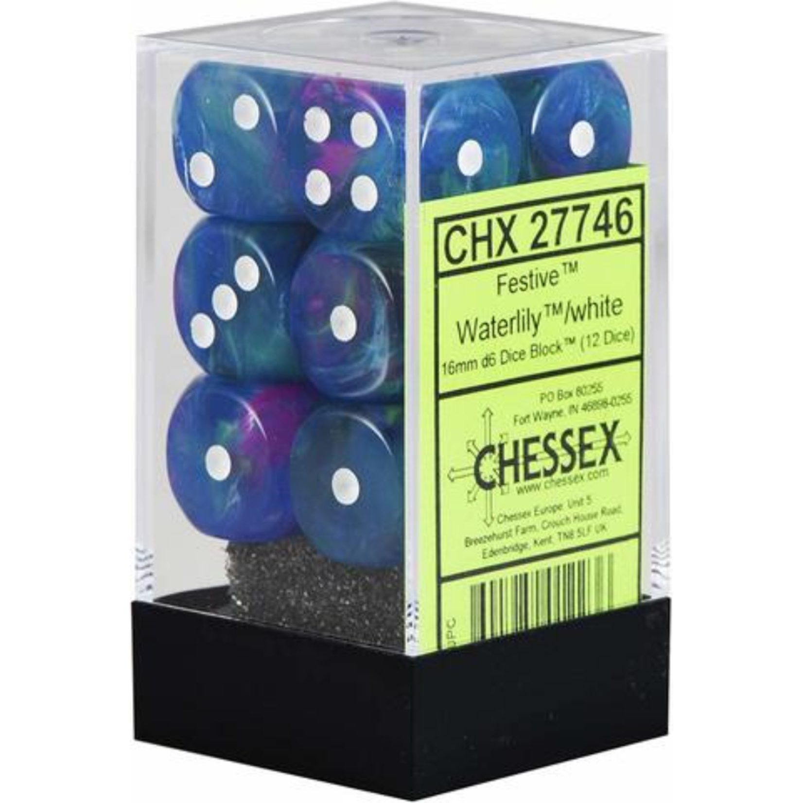 Accessoires Kit de Dés Chessex Festive Waterlily/Whte 12d6