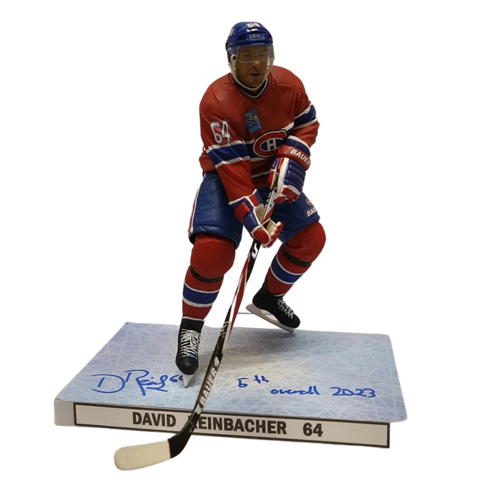 Figurine Hockey Custom 7" Autographiée - David Reinbacher - Modèle E