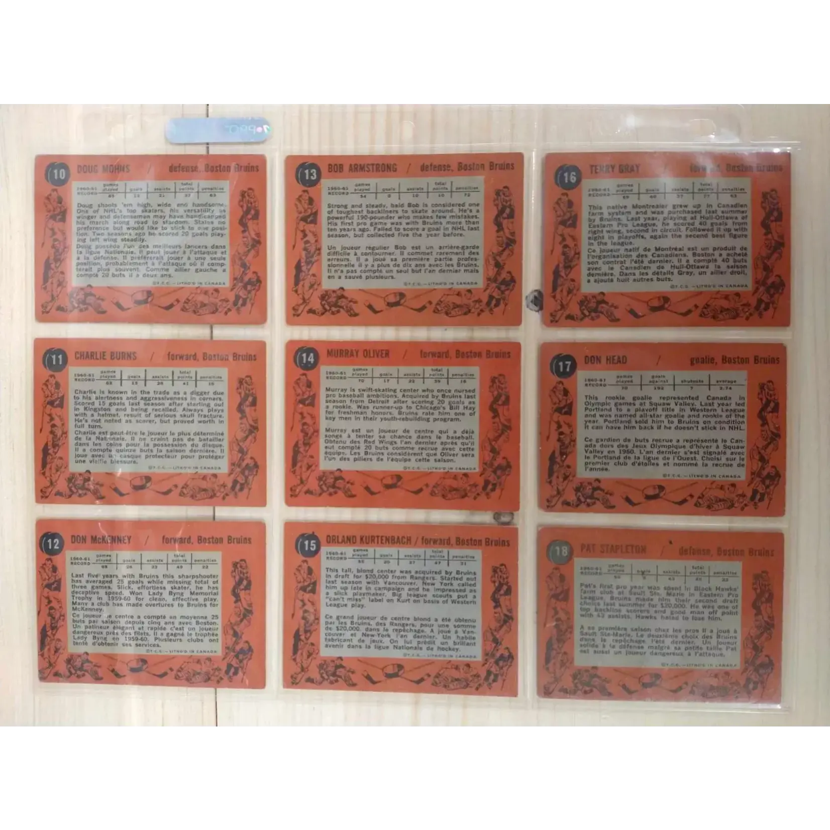 Hockey Hockey - Complete Set - 1961-62 Topps (1-66)