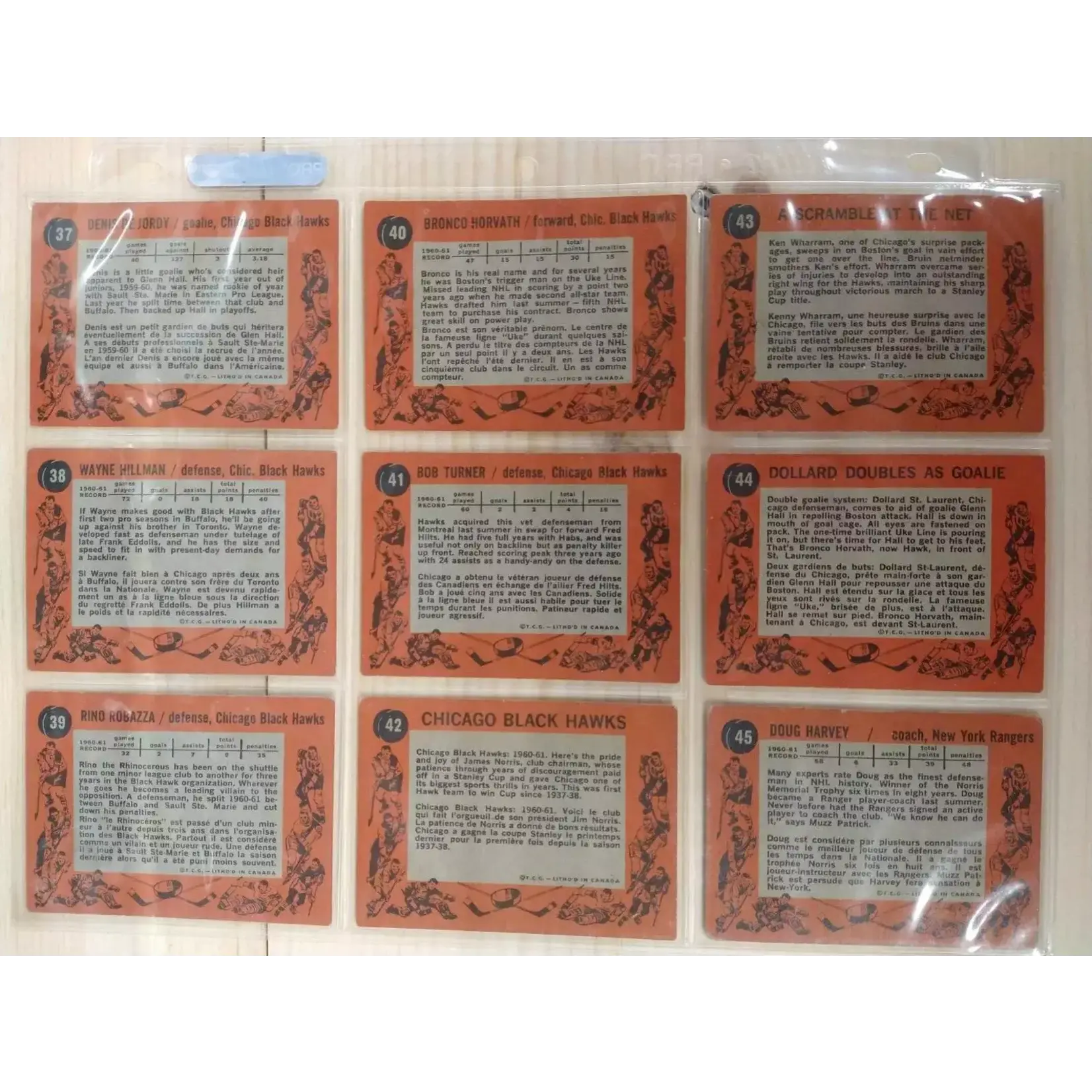 Hockey Hockey - Complete Set - 1961-62 Topps (1-66)